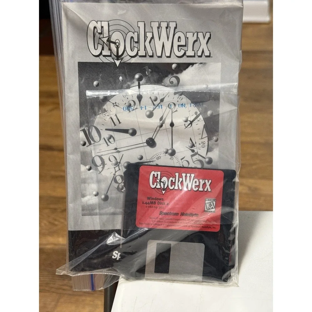 ClockWerx PC Diskette Alexey Pajitnov PC Game  1995 Vintage